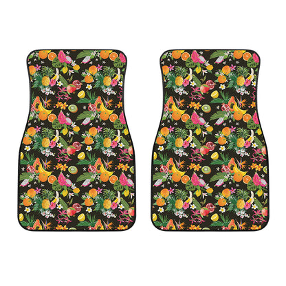 Tropical Paradise Fruits Pattern Print Front Car Floor Mats
