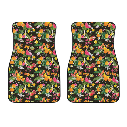 Tropical Paradise Fruits Pattern Print Front Car Floor Mats