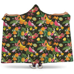 Tropical Paradise Fruits Pattern Print Hooded Blanket