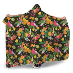 Tropical Paradise Fruits Pattern Print Hooded Blanket