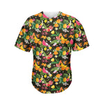 Tropical Paradise Fruits Pattern Print Men's Baseball Jersey