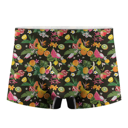 Tropical Paradise Fruits Pattern Print Men's Boxer Briefs
