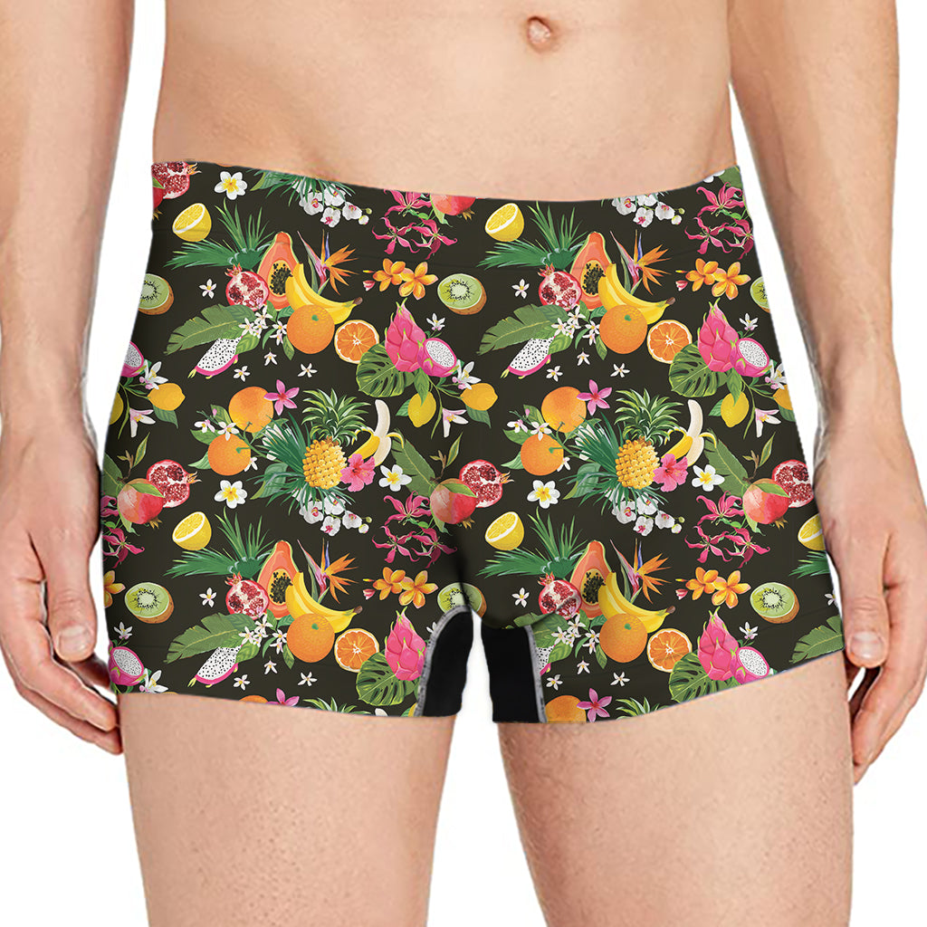 Tropical Paradise Fruits Pattern Print Men's Boxer Briefs