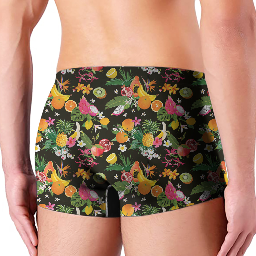 Tropical Paradise Fruits Pattern Print Men's Boxer Briefs