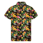 Tropical Paradise Fruits Pattern Print Men's Short Sleeve Shirt