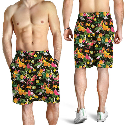 Tropical Paradise Fruits Pattern Print Men's Shorts