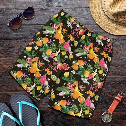 Tropical Paradise Fruits Pattern Print Men's Shorts