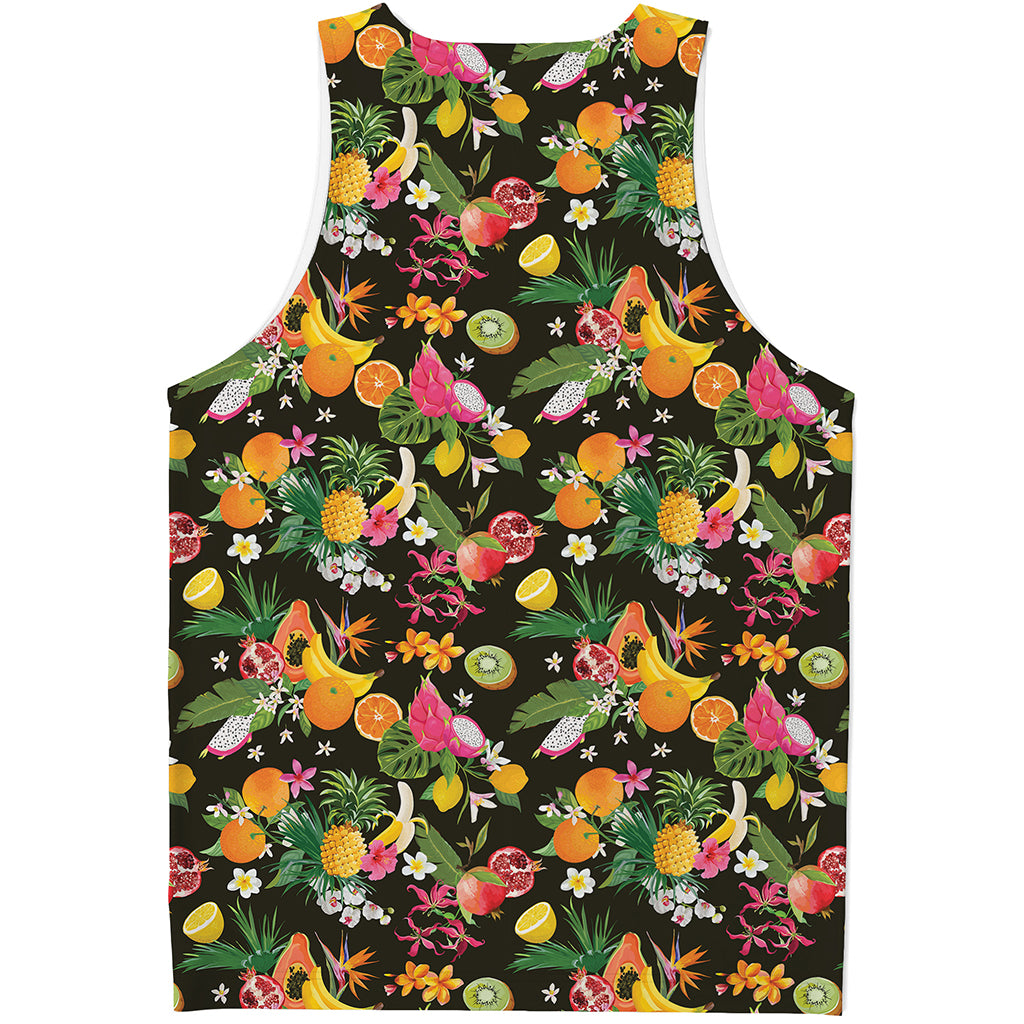 Tropical Paradise Fruits Pattern Print Men's Tank Top