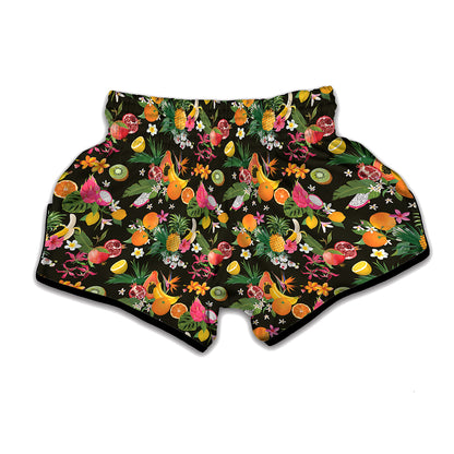 Tropical Paradise Fruits Pattern Print Muay Thai Boxing Shorts