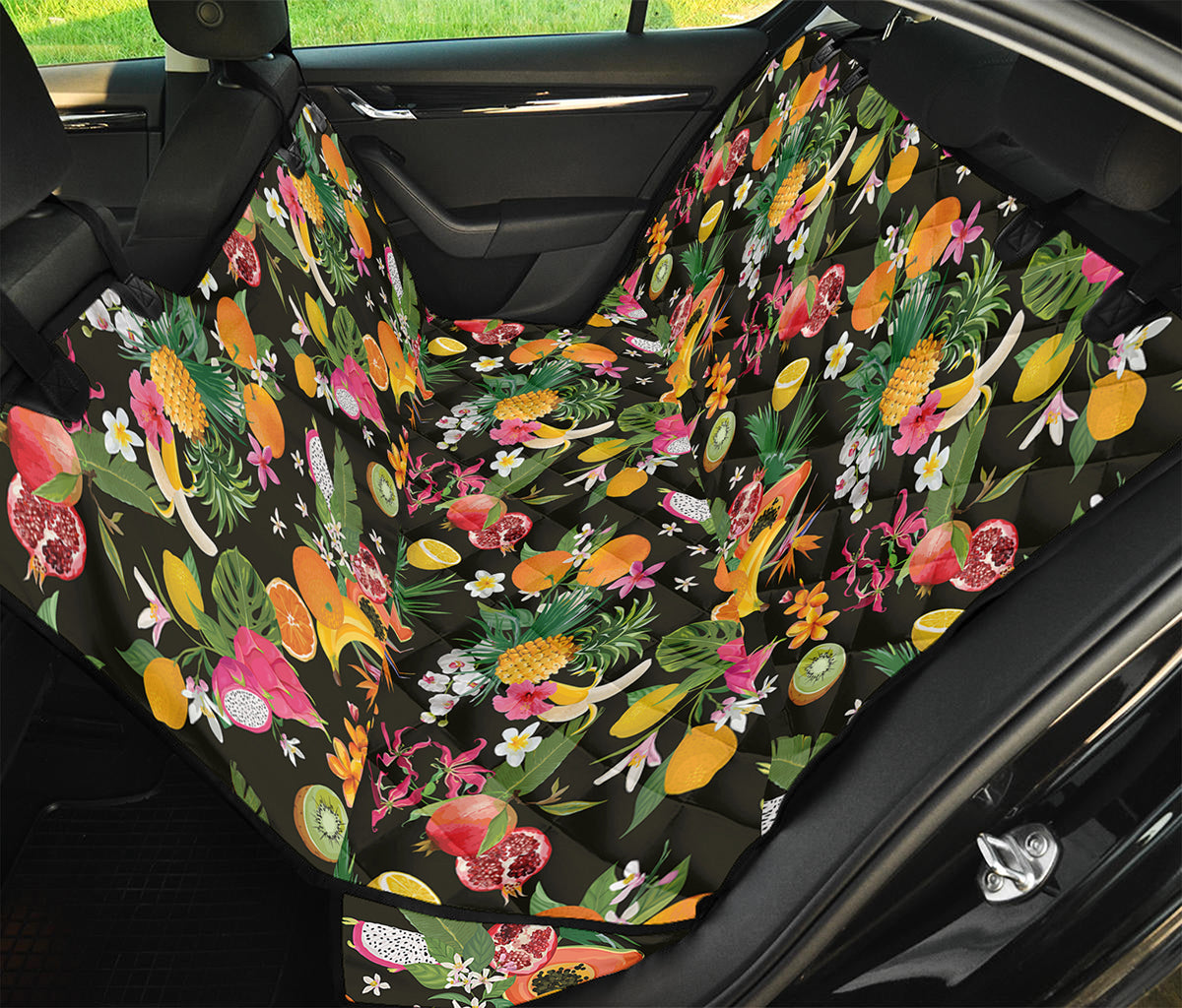 Tropical Paradise Fruits Pattern Print Pet Car Back Seat Cover