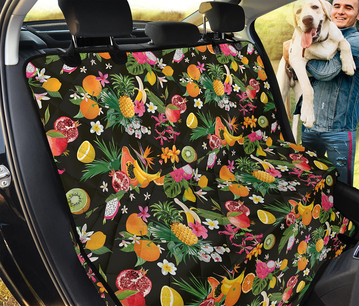 Tropical Paradise Fruits Pattern Print Pet Car Back Seat Cover