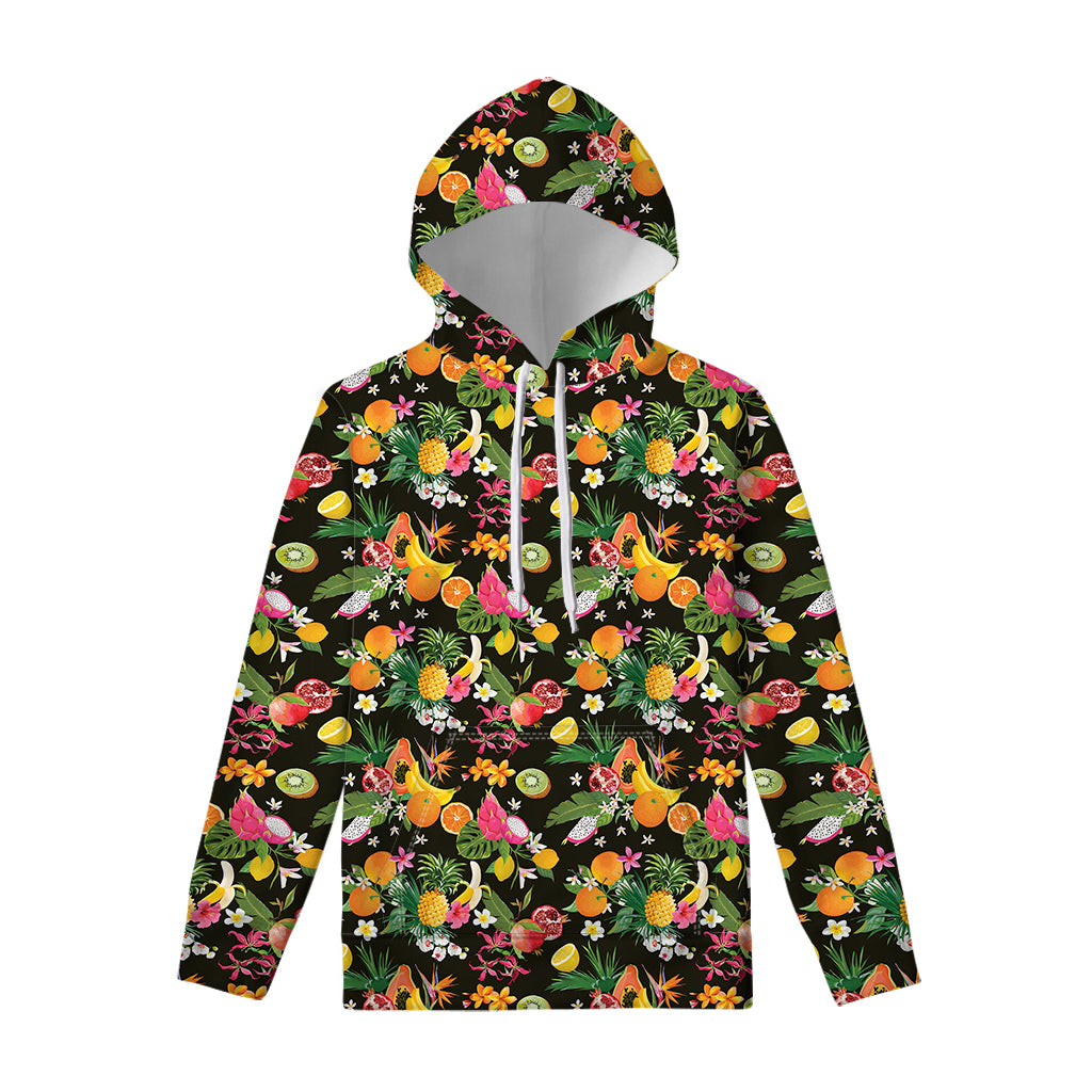 Tropical Paradise Fruits Pattern Print Pullover Hoodie