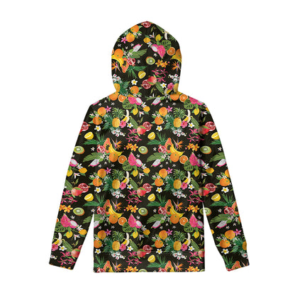 Tropical Paradise Fruits Pattern Print Pullover Hoodie