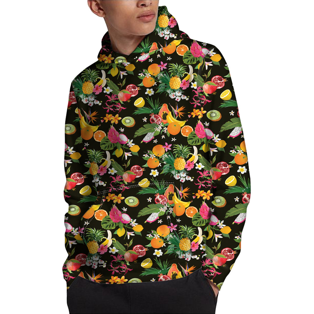 Tropical Paradise Fruits Pattern Print Pullover Hoodie
