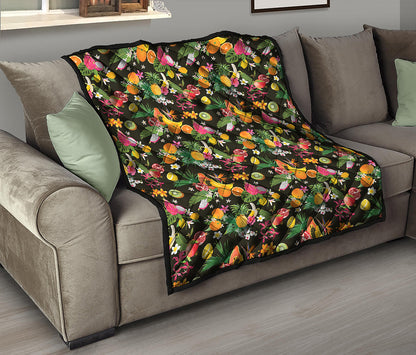 Tropical Paradise Fruits Pattern Print Quilt