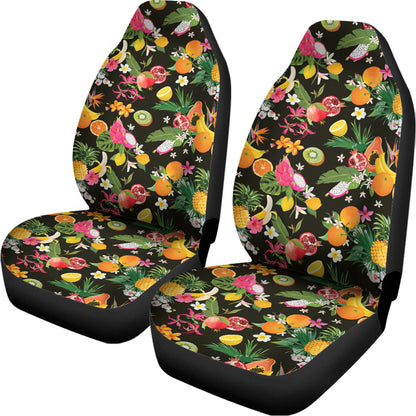 Tropical Paradise Fruits Pattern Print Universal Fit Car Seat Covers