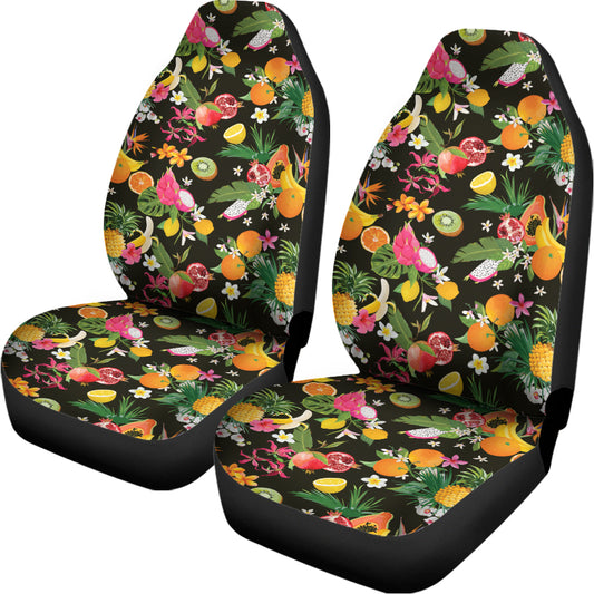 Tropical Paradise Fruits Pattern Print Universal Fit Car Seat Covers