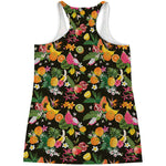 Tropical Paradise Fruits Pattern Print Women's Racerback Tank Top