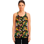 Tropical Paradise Fruits Pattern Print Women's Racerback Tank Top