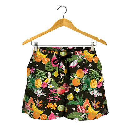 Tropical Paradise Fruits Pattern Print Women's Shorts