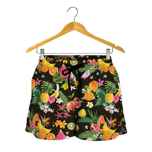 Tropical Paradise Fruits Pattern Print Women's Shorts