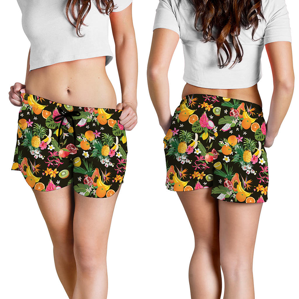 Tropical Paradise Fruits Pattern Print Women's Shorts