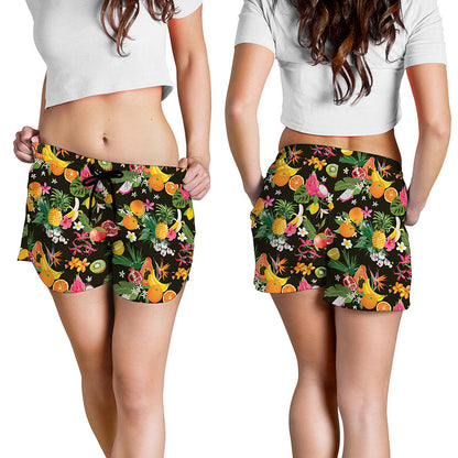 Tropical Paradise Fruits Pattern Print Women's Shorts