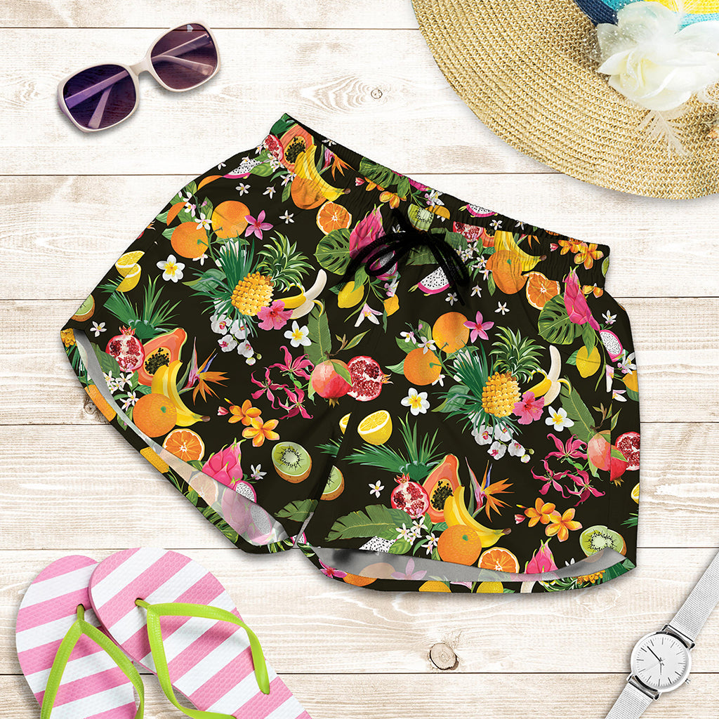 Tropical Paradise Fruits Pattern Print Women's Shorts