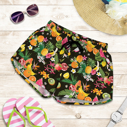 Tropical Paradise Fruits Pattern Print Women's Shorts