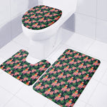 Tropical Parrot Pattern Print 3 Piece Bath Mat Set