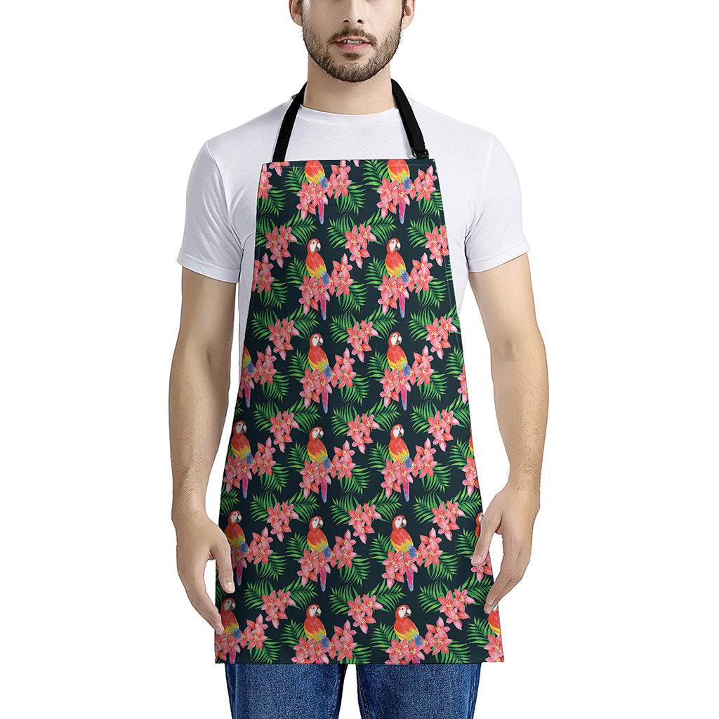 Tropical Parrot Pattern Print Apron