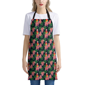 Tropical Parrot Pattern Print Apron