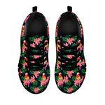 Tropical Parrot Pattern Print Black Sneakers