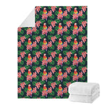 Tropical Parrot Pattern Print Blanket