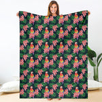 Tropical Parrot Pattern Print Blanket