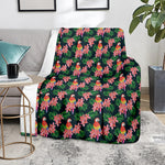 Tropical Parrot Pattern Print Blanket
