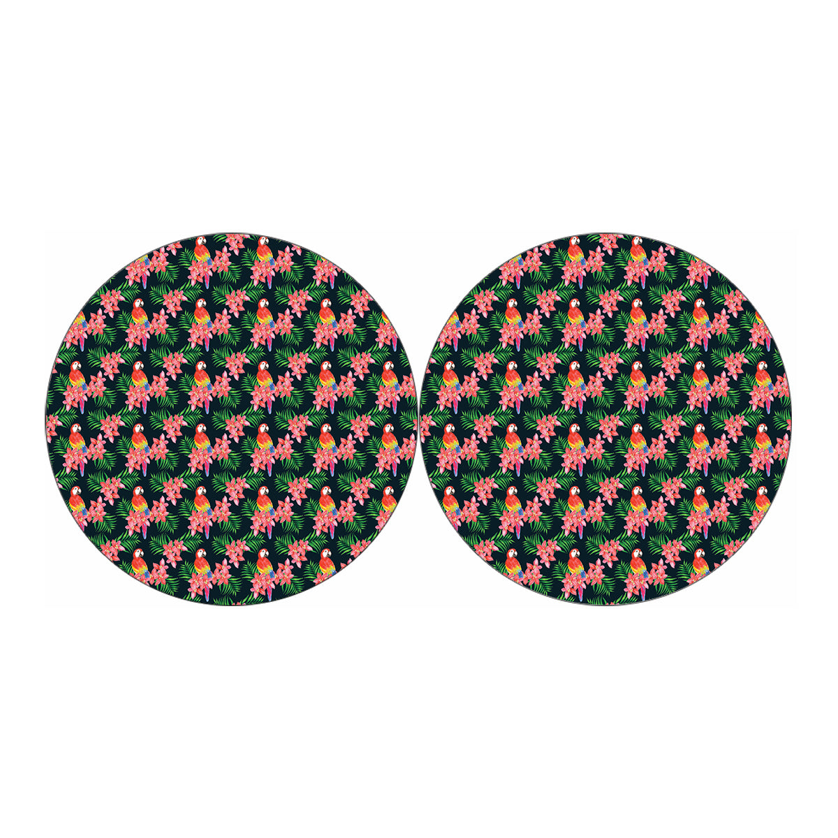 Tropical Parrot Pattern Print Car Coasters