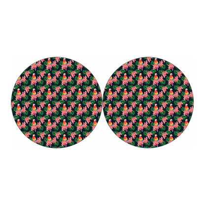 Tropical Parrot Pattern Print Car Coasters