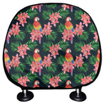 Tropical Parrot Pattern Print Car Headrest Covers