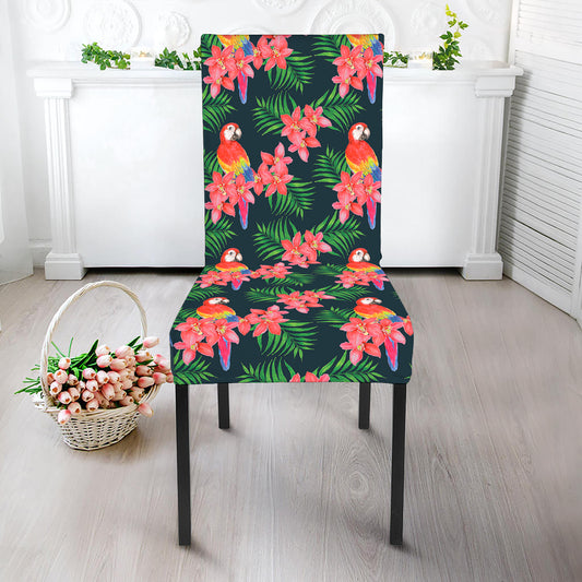Tropical Parrot Pattern Print Dining Chair Slipcover