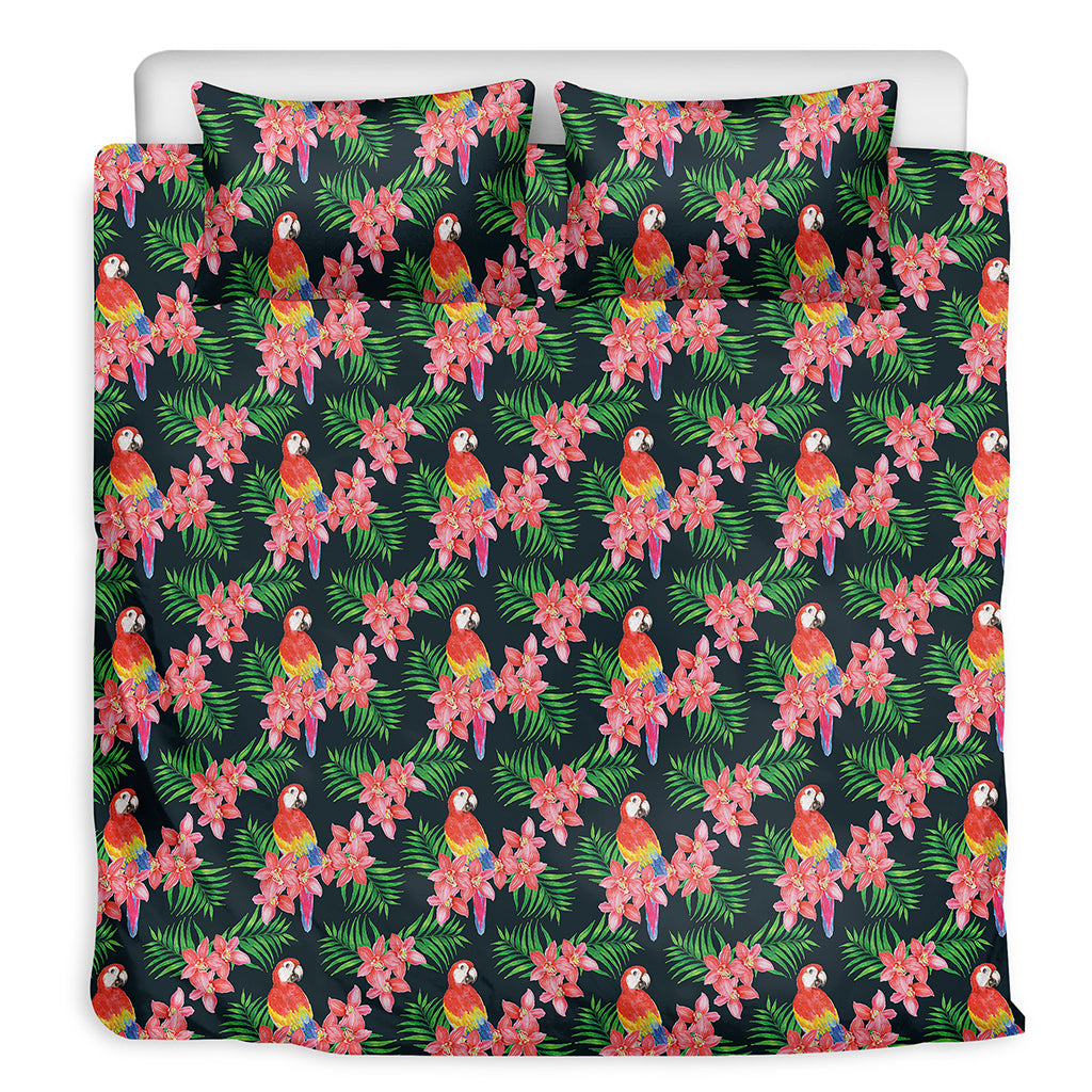 Tropical Parrot Pattern Print Duvet Cover Bedding Set