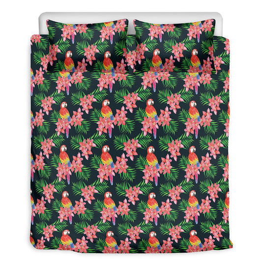 Tropical Parrot Pattern Print Duvet Cover Bedding Set