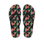 Tropical Parrot Pattern Print Flip Flops