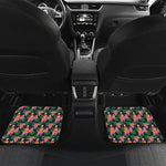 Tropical Parrot Pattern Print Front and Back Car Floor Mats