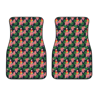 Tropical Parrot Pattern Print Front Car Floor Mats