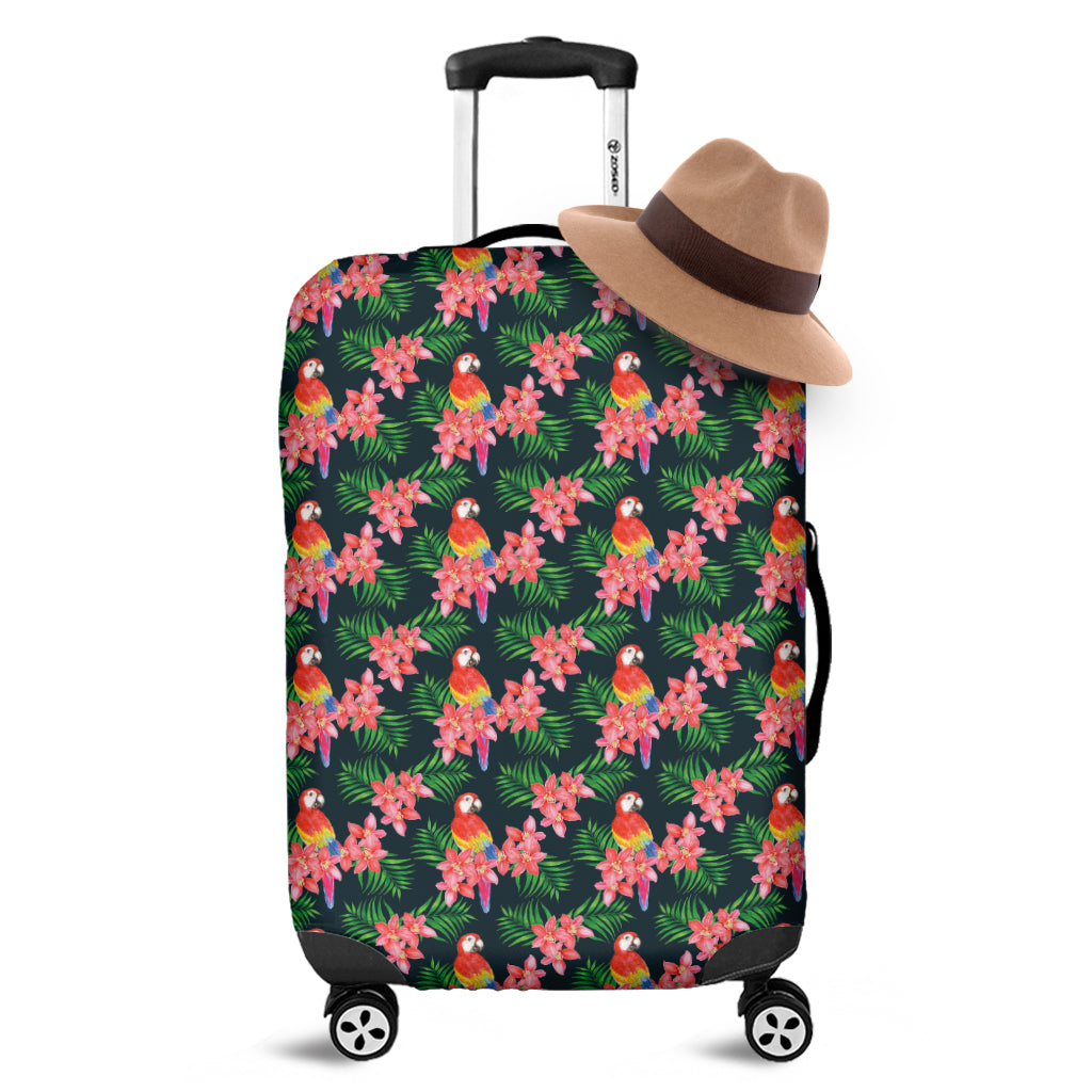Tropical Parrot Pattern Print Luggage Cover