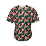 Tropical Parrot Pattern Print Men's Baseball Jersey