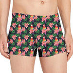 Tropical Parrot Pattern Print Men's Boxer Briefs