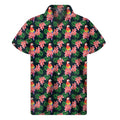 Tropical Parrot Pattern Print Men's Short Sleeve Shirt