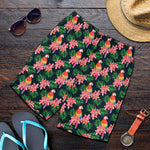 Tropical Parrot Pattern Print Men's Shorts
